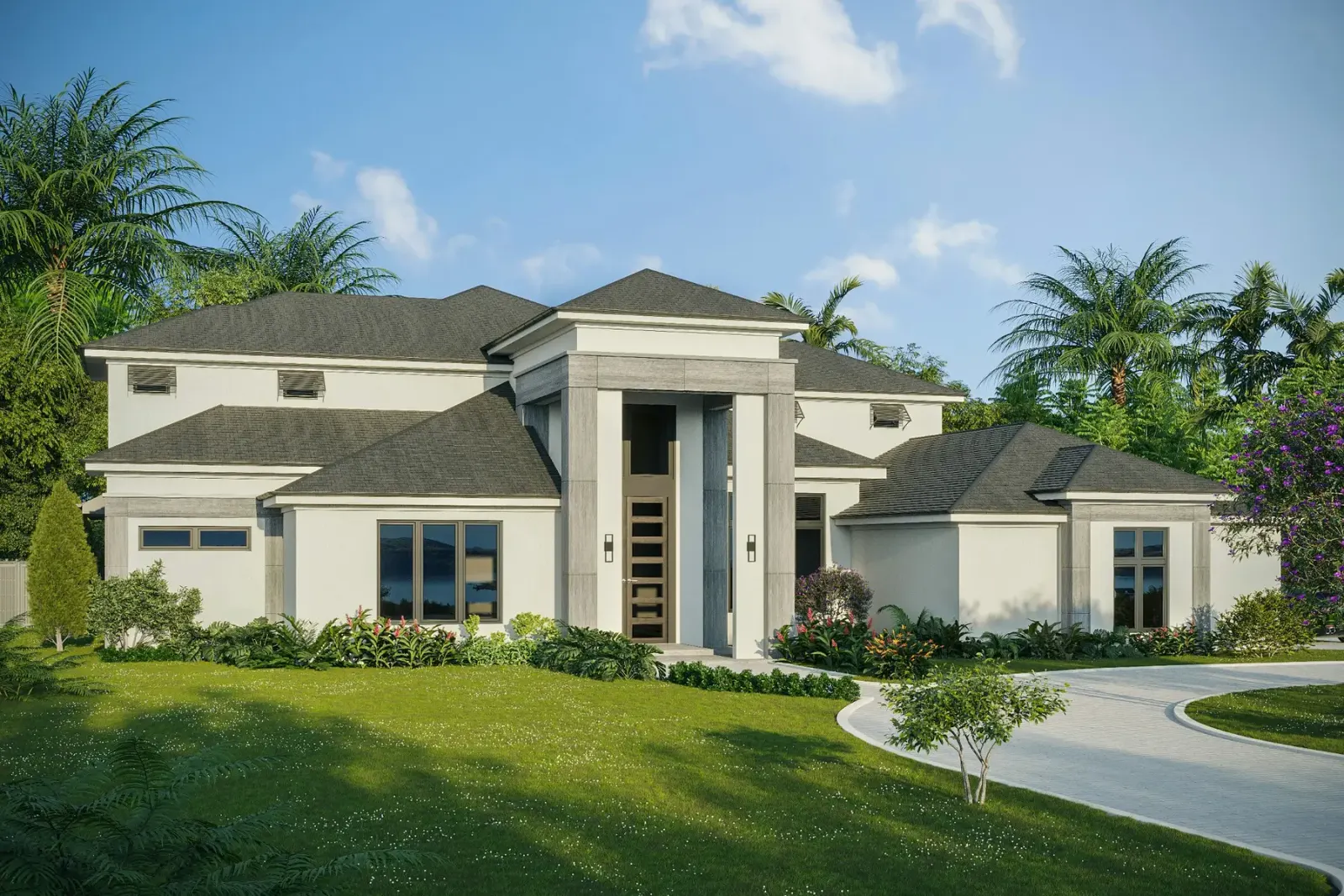 Contemporary custom home exterior